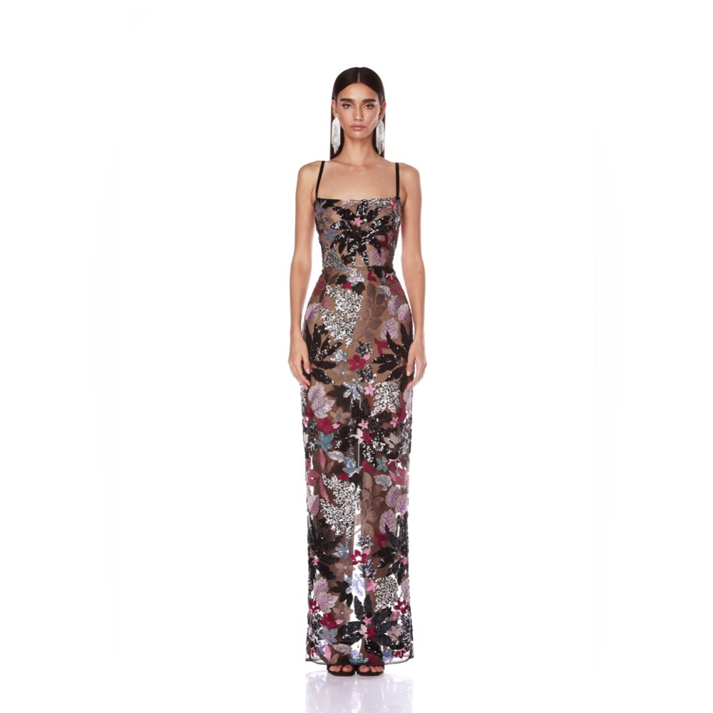 NWOT Bronx and Banco DAHLIA LEONA EMBROIDERED MAXI DRESS